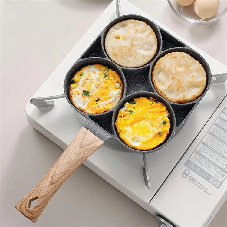 Egg Frying Pan Non-Stick 4-Hole Design for Eggs Burgers Pancakes