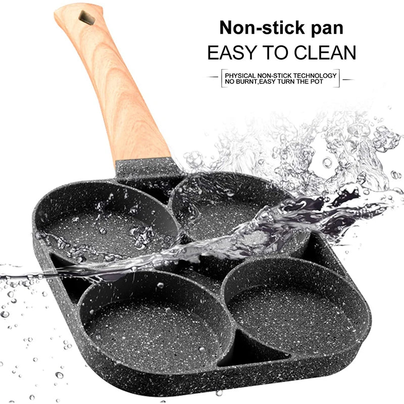 Egg Frying Pan Non-Stick 4-Hole Design for Eggs Burgers Pancakes