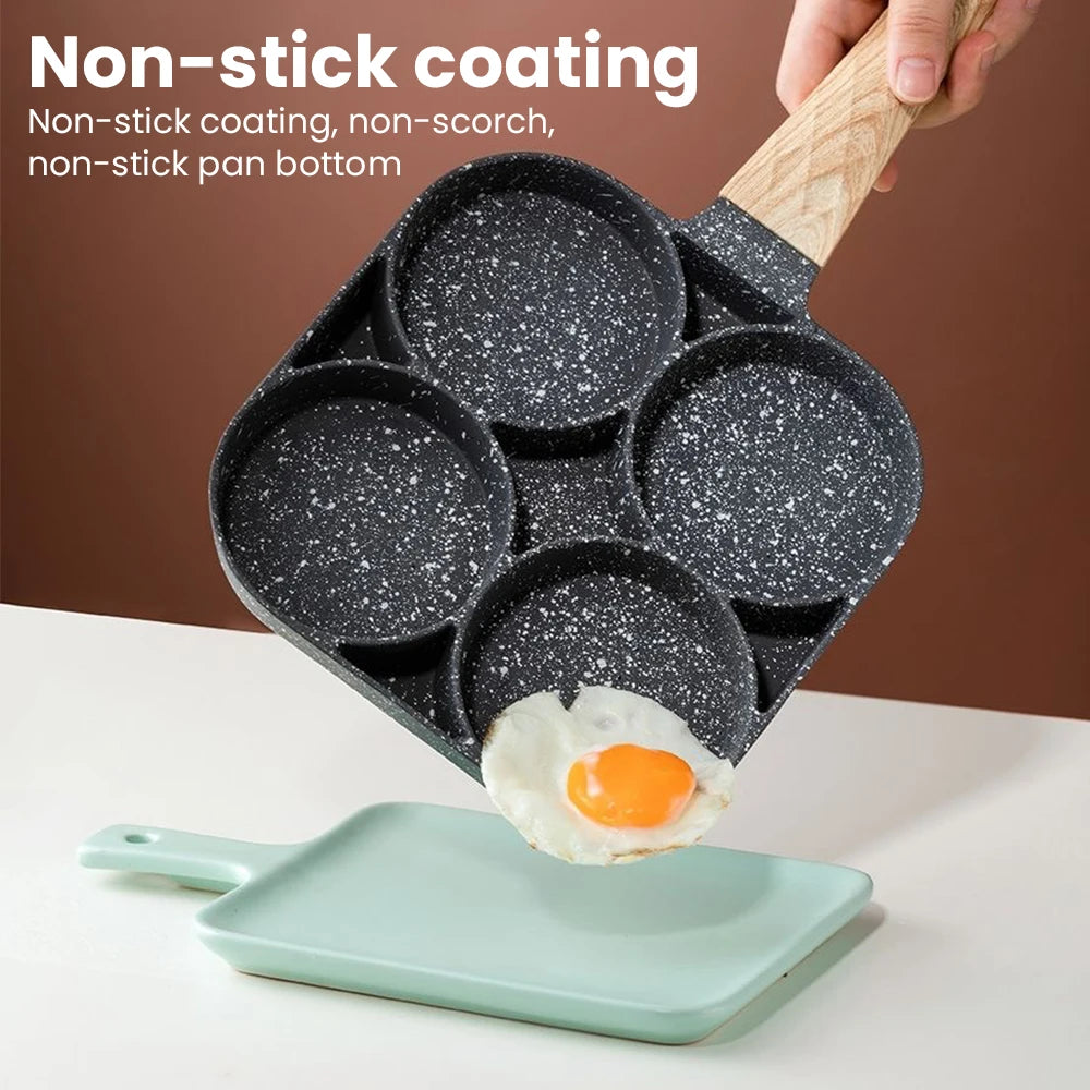 Egg Frying Pan Non-Stick 4-Hole Design for Eggs Burgers Pancakes